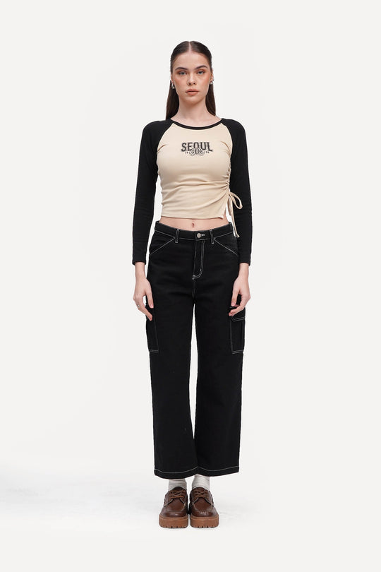 Asymmetrical Long Sleeves Slim T-Shirt