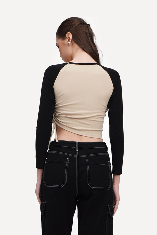 Asymmetrical Long Sleeves Slim T-Shirt