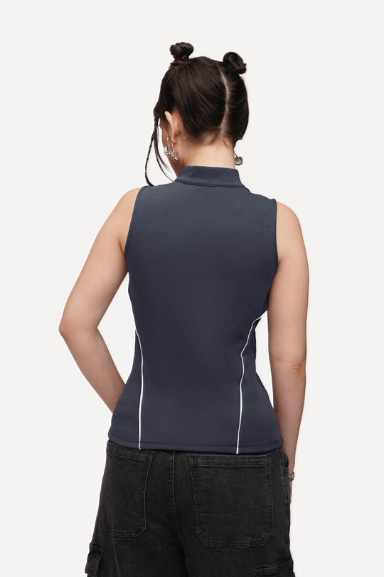 Quarter Zip Mock Neck Polo