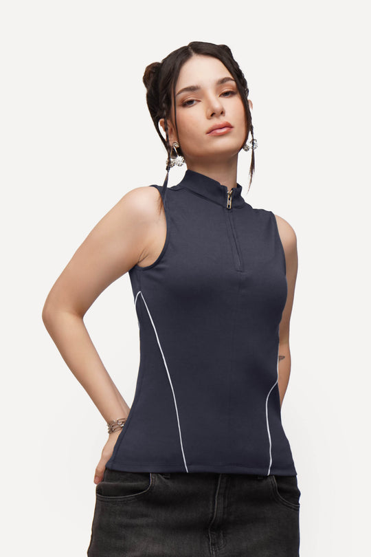 Quarter Zip Mock Neck Polo