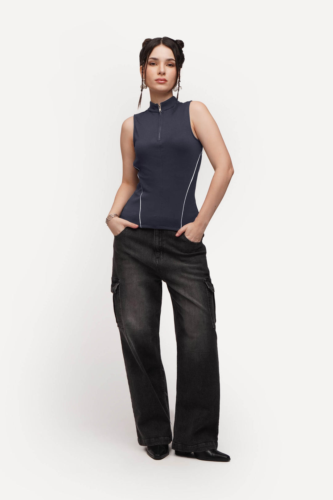 Quarter Zip Mock Neck Polo