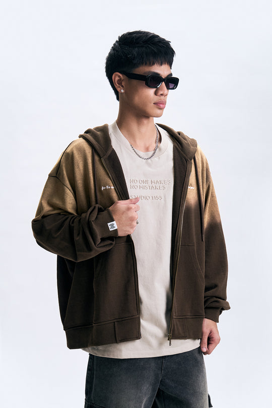 Washed Zip-Up Hoodie