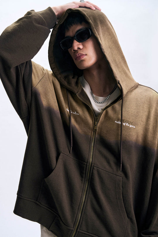 Washed Zip-Up Hoodie