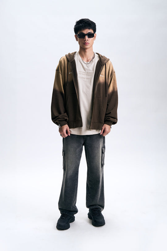 Washed Zip-Up Hoodie