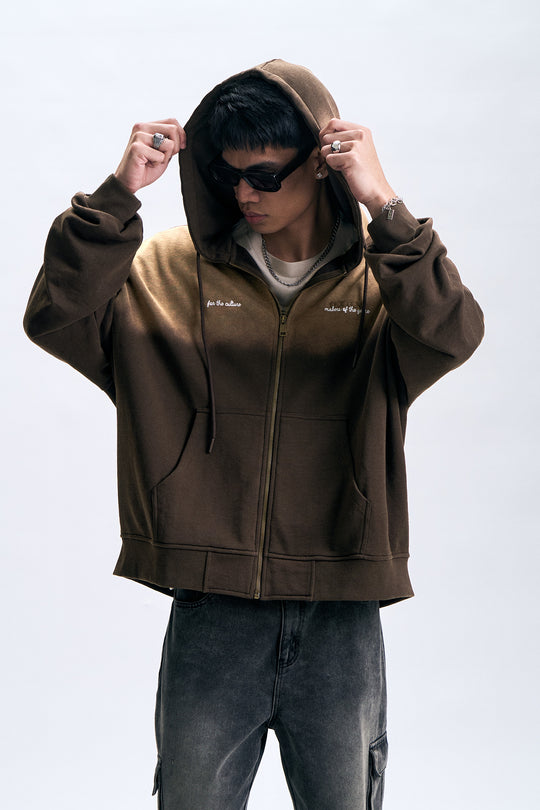 Washed Zip-Up Hoodie