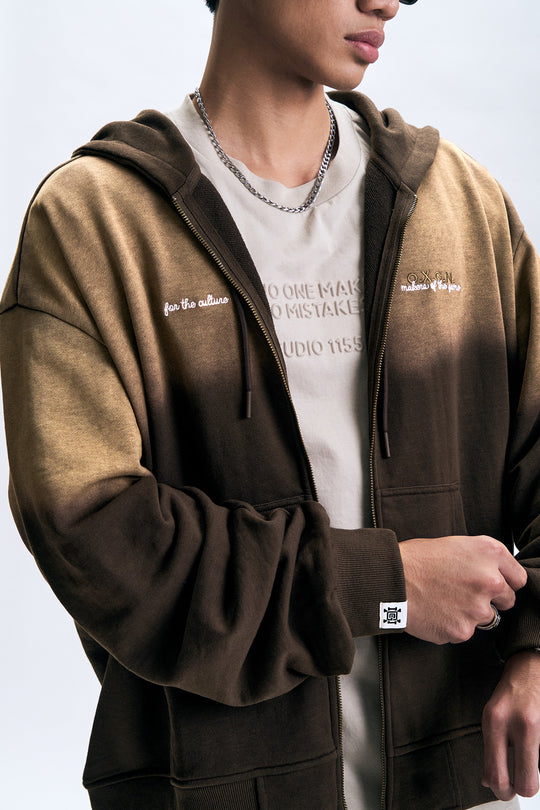 Washed Zip-Up Hoodie