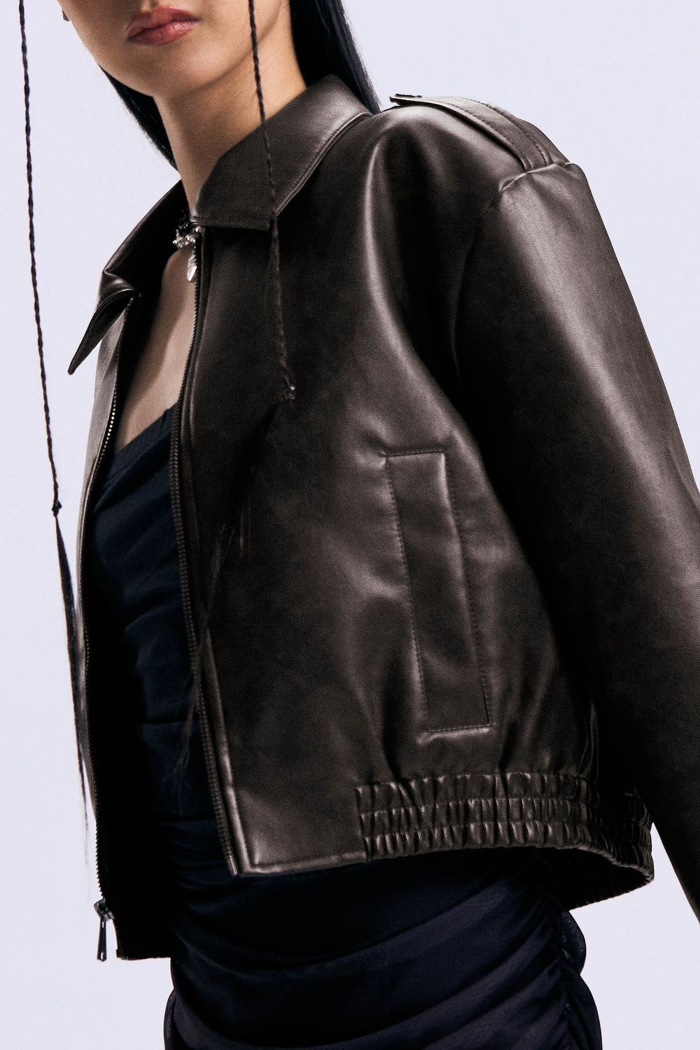 Cropped Leather Jacket