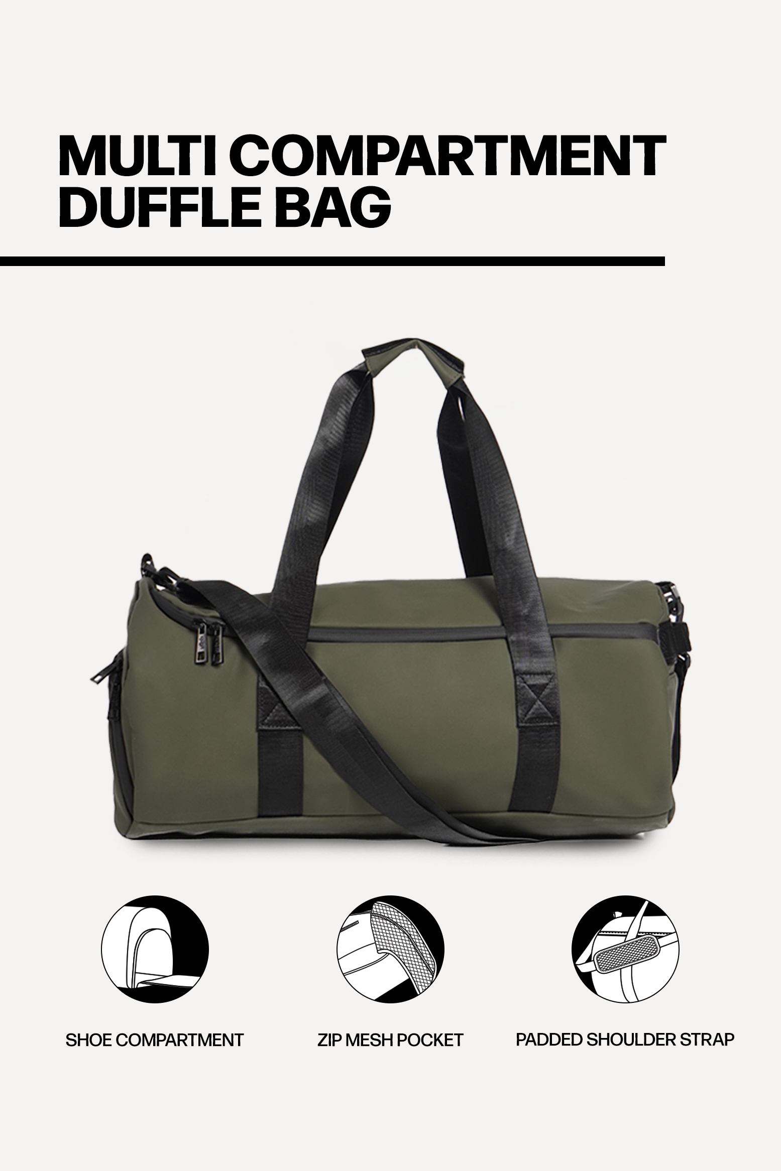 Multi pocket duffle bag sales