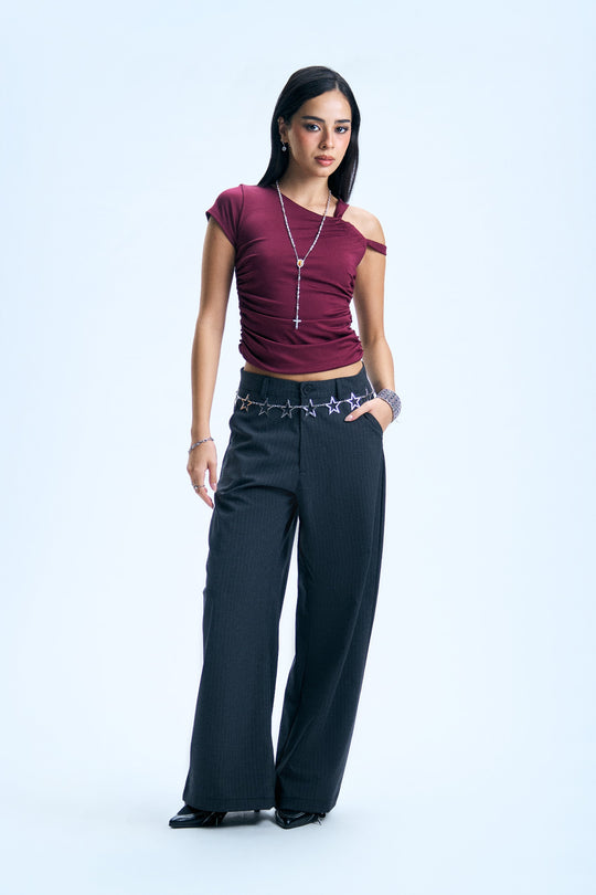 Twisted One-Shoulder Asymmetrical Top