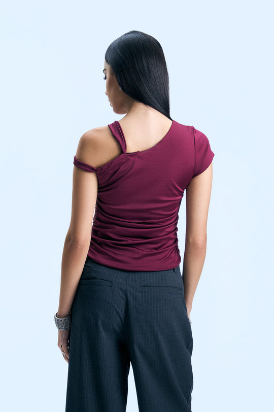 Twisted One-Shoulder Asymmetrical Top