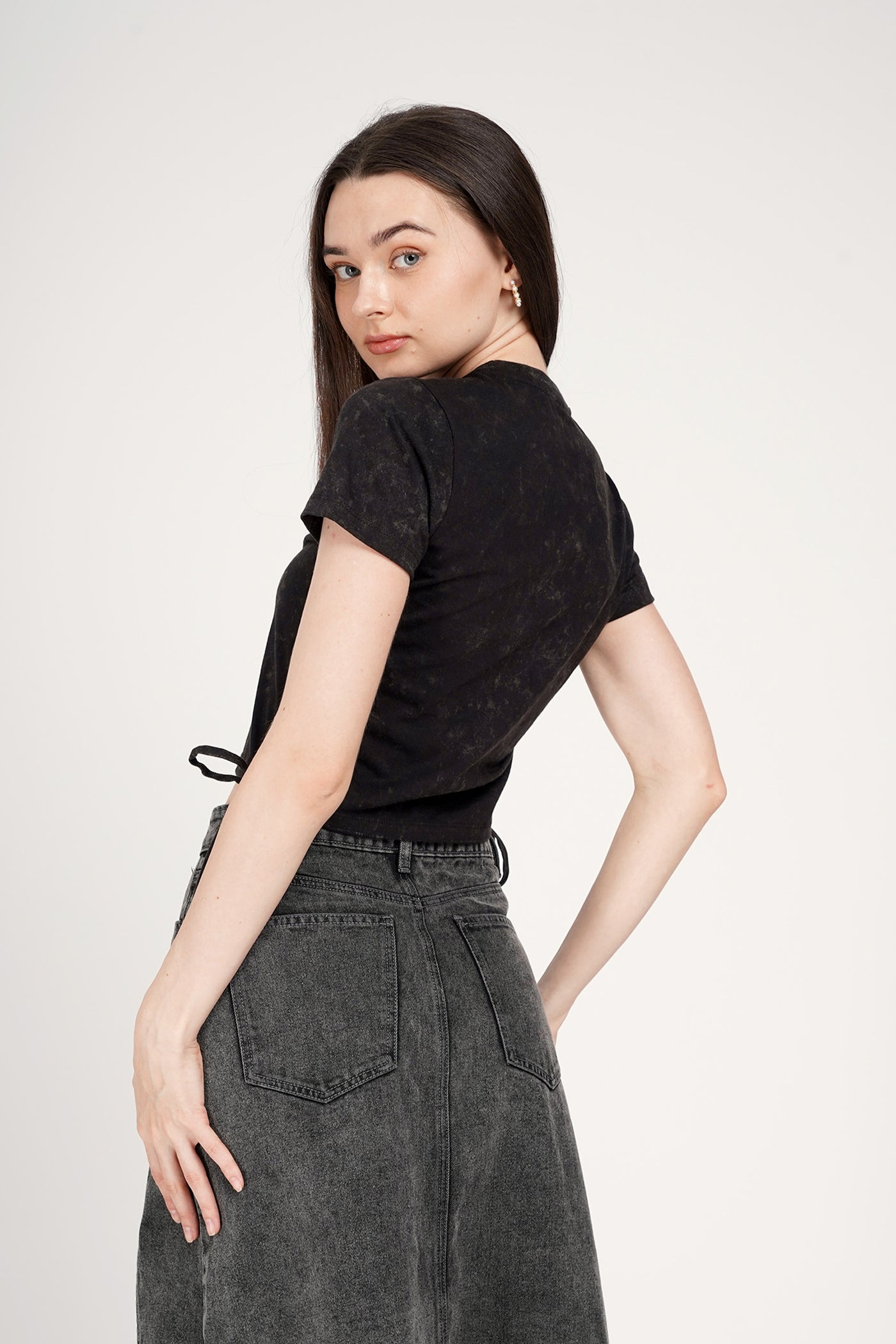 One Piece x OXGN Robin Overdye Side Ruched Baby Tee