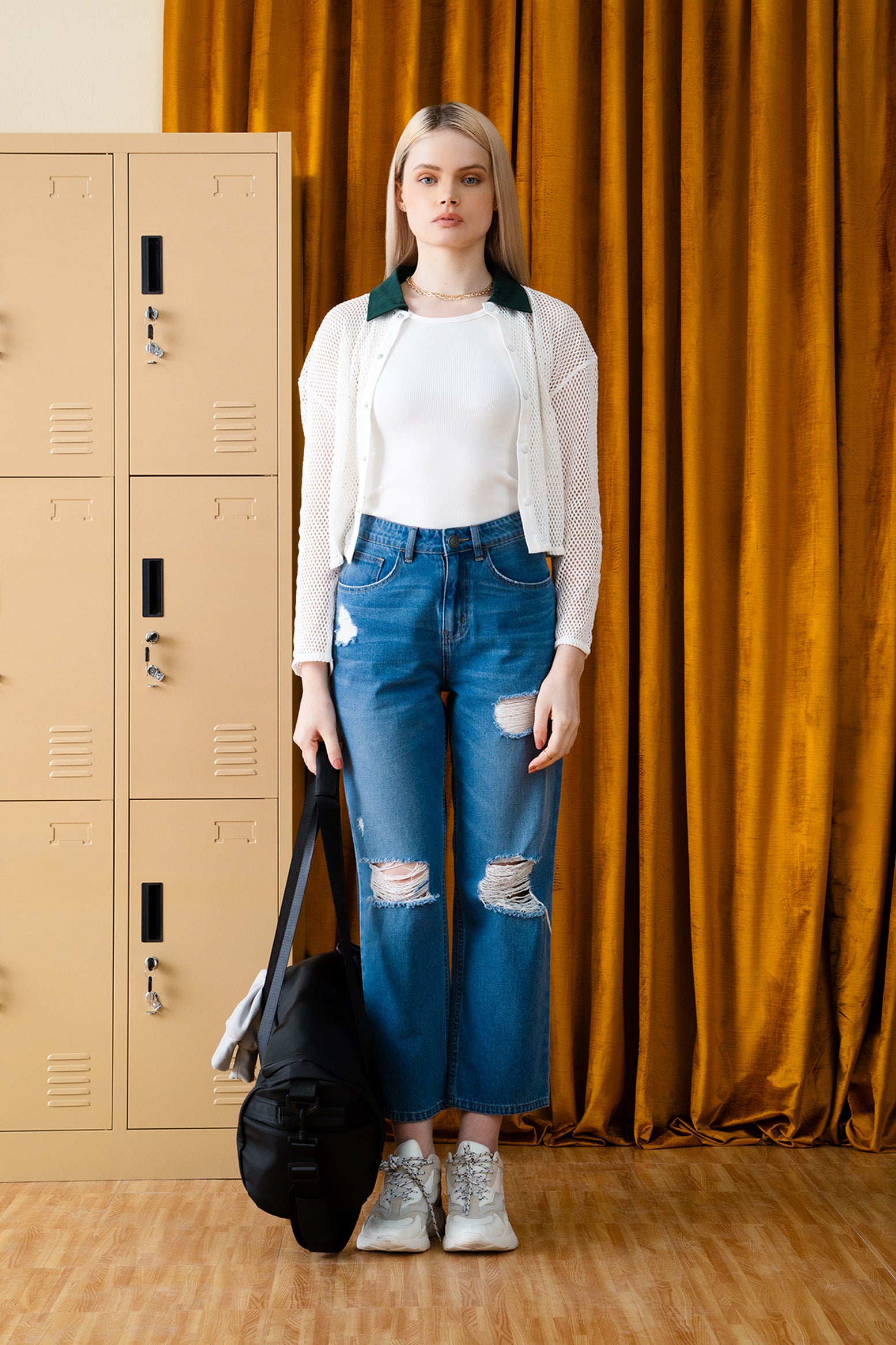 Collared Mesh Jacket