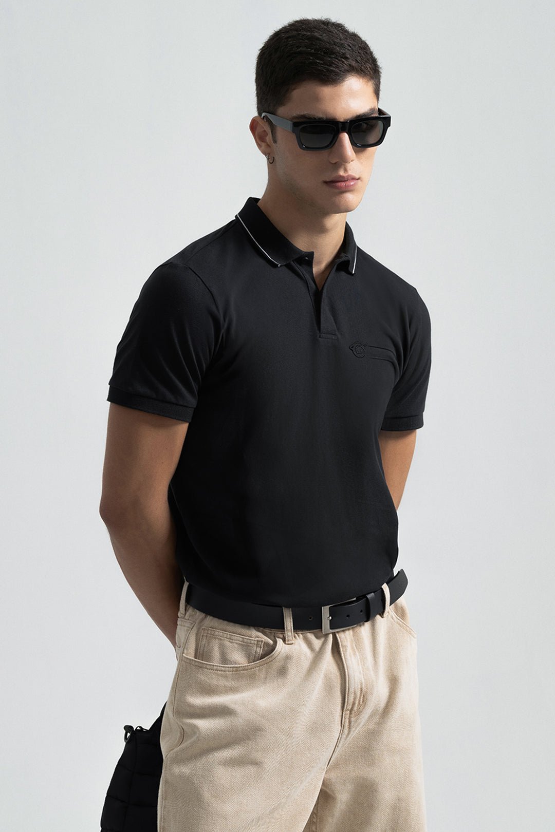 Embroidered Pique Polo T-Shirt