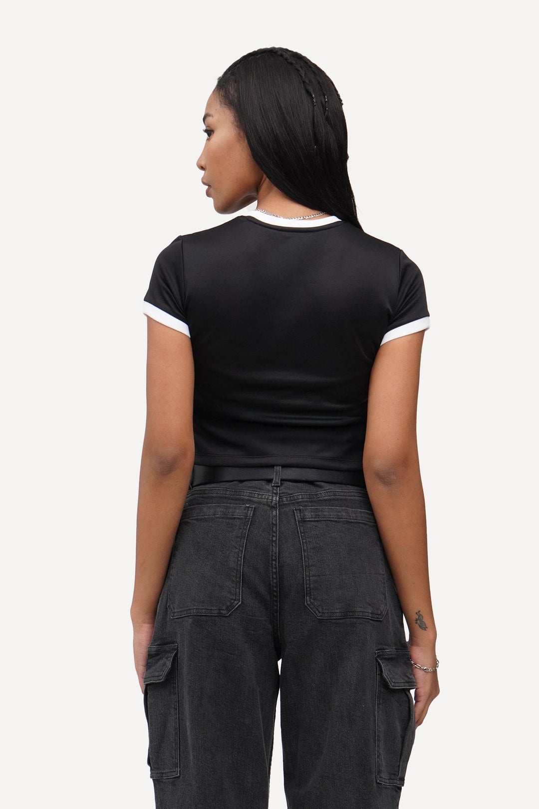 Ringer Slim Cropped T-Shirt