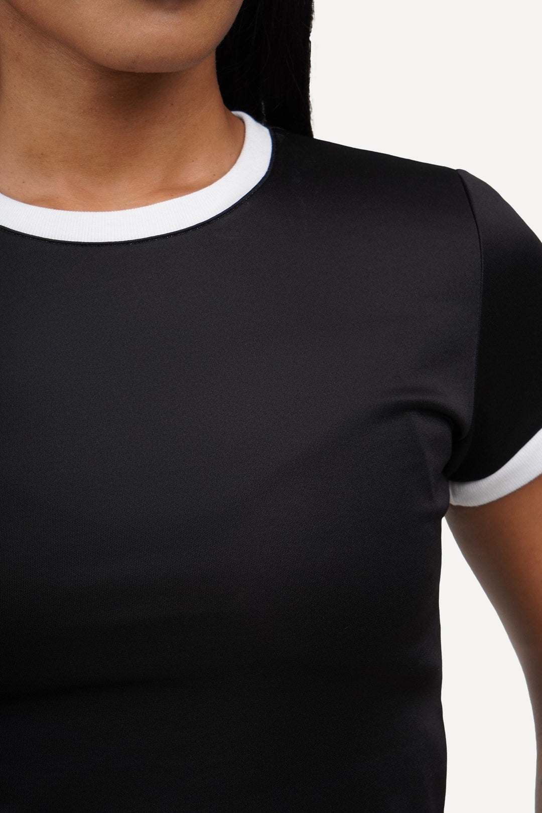 Ringer Slim Cropped T-Shirt