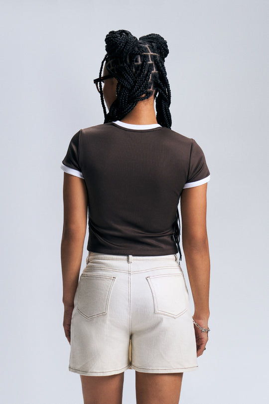 Ringer Slim Cropped T-Shirt