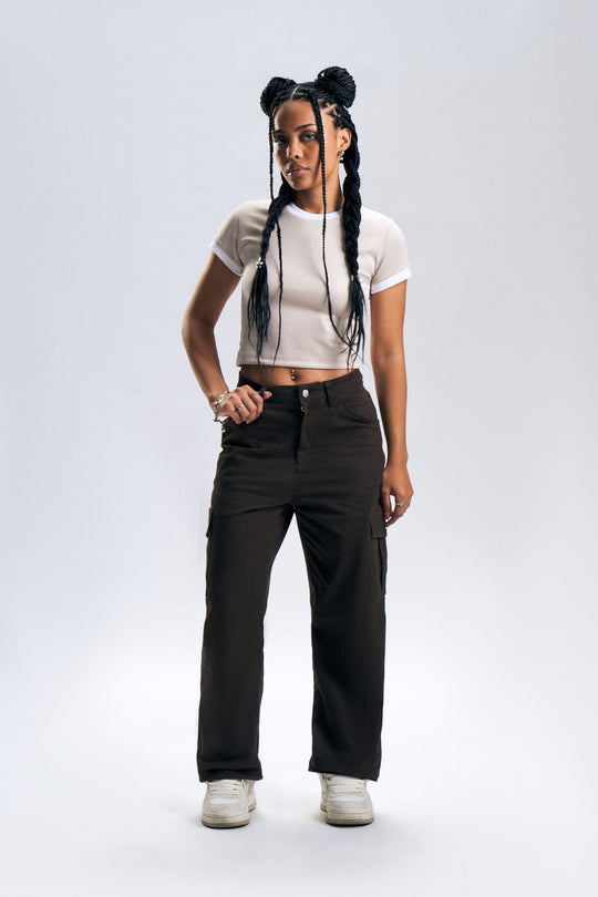 Ringer Slim Cropped T-Shirt