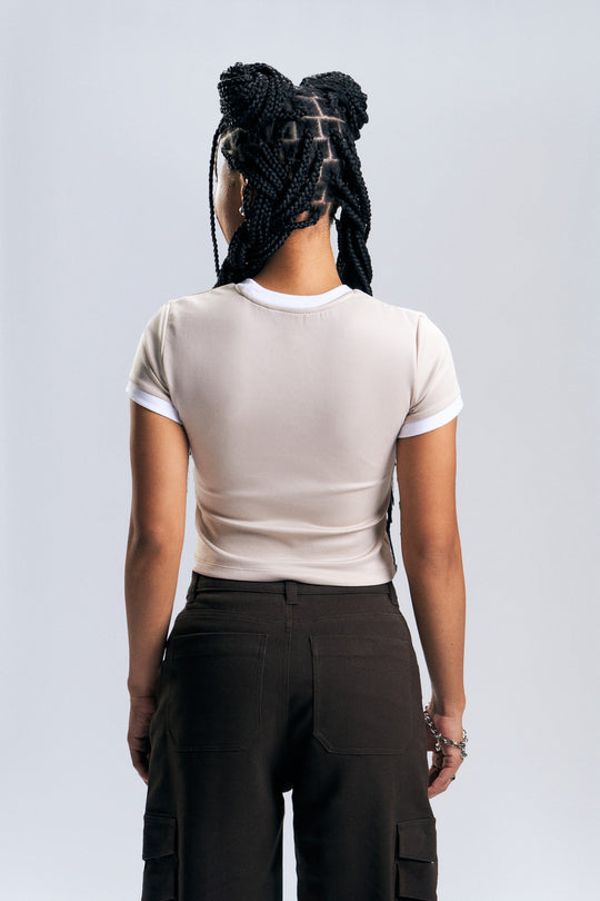Ringer Slim Cropped T-Shirt