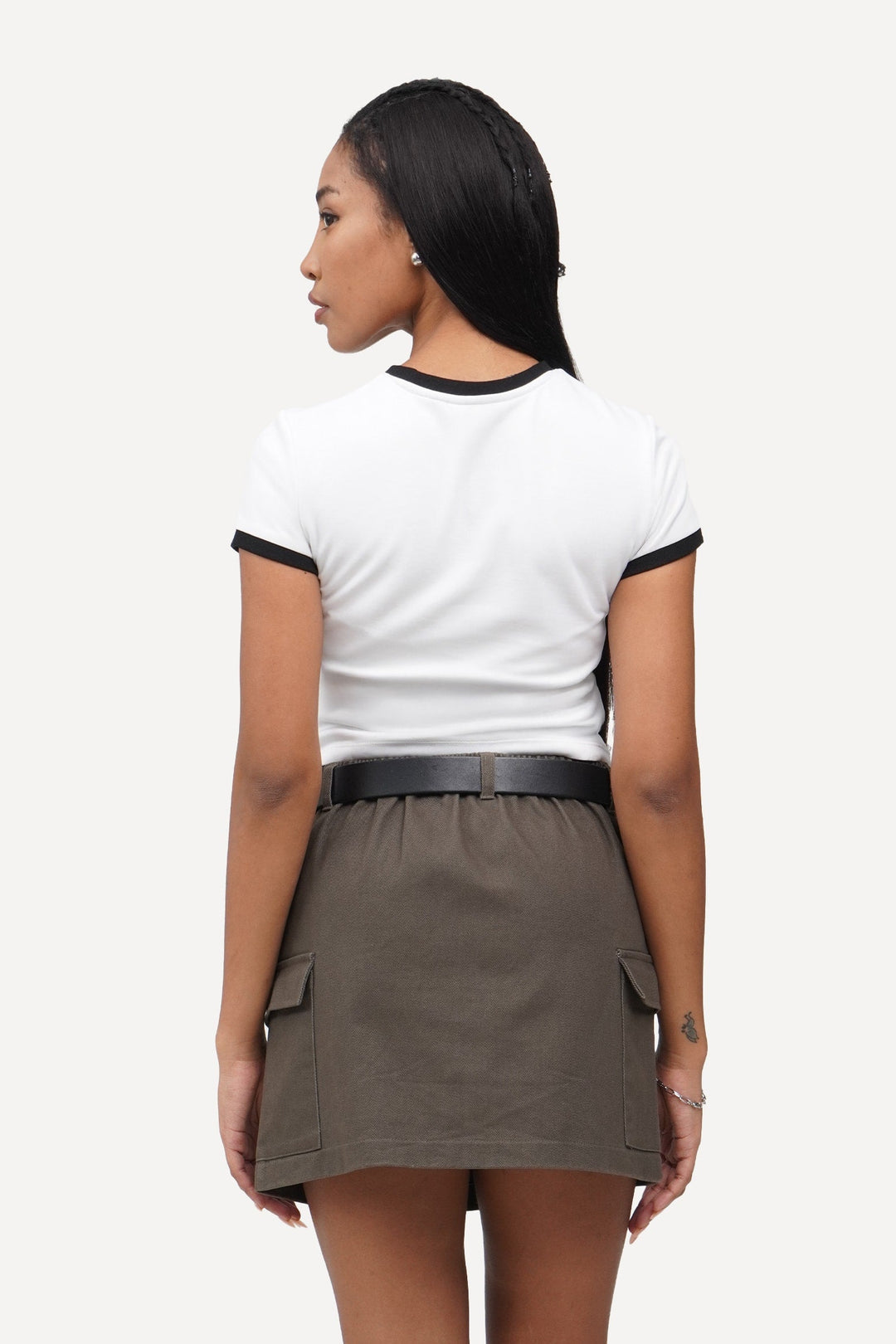 Ringer Slim Cropped T-Shirt