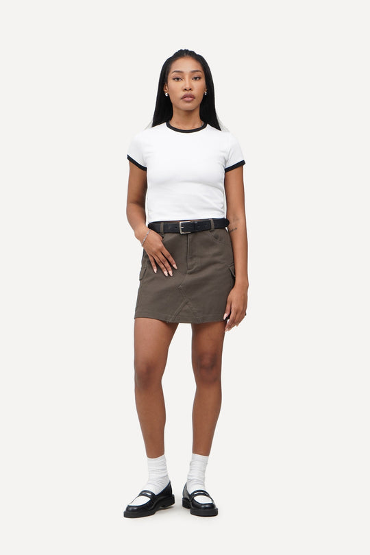 Ringer Slim Cropped T-Shirt