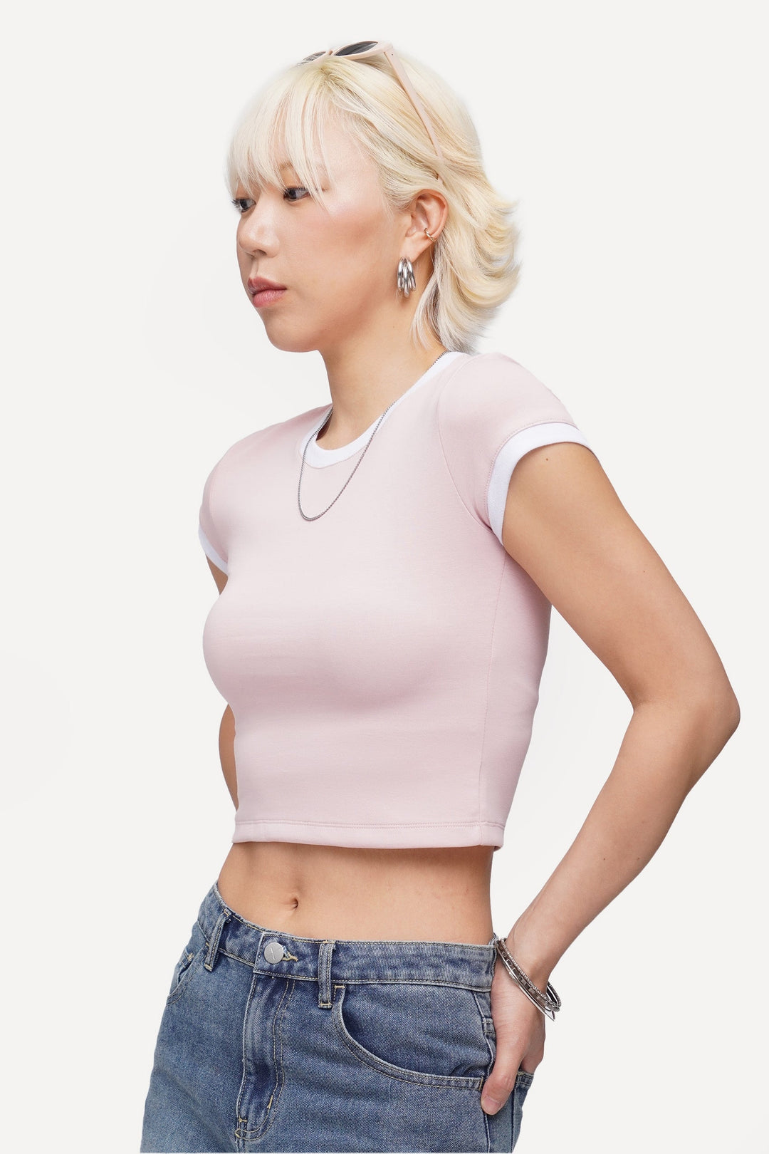 Ringer Slim Cropped T-Shirt