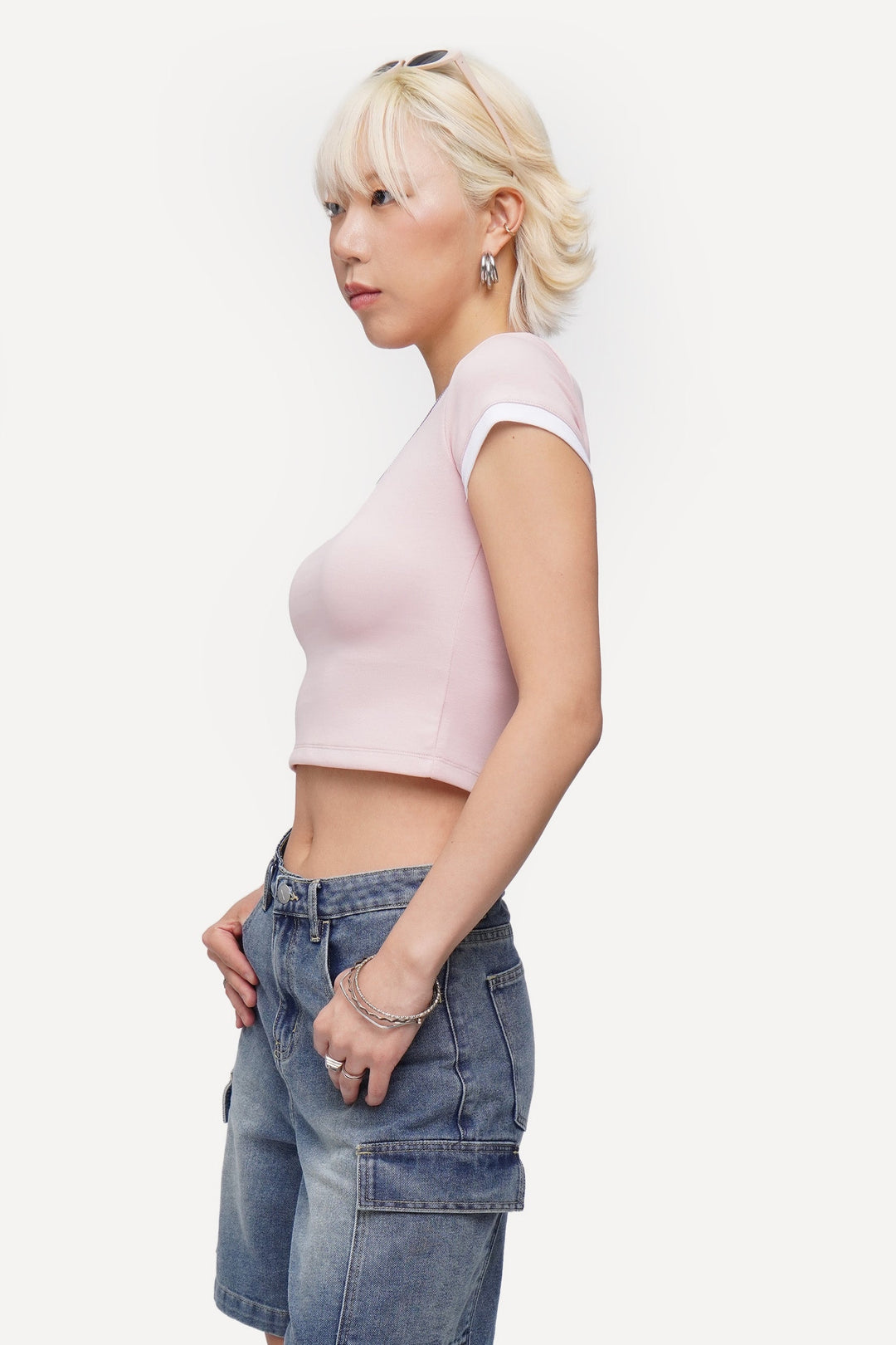 Ringer Slim Cropped T-Shirt