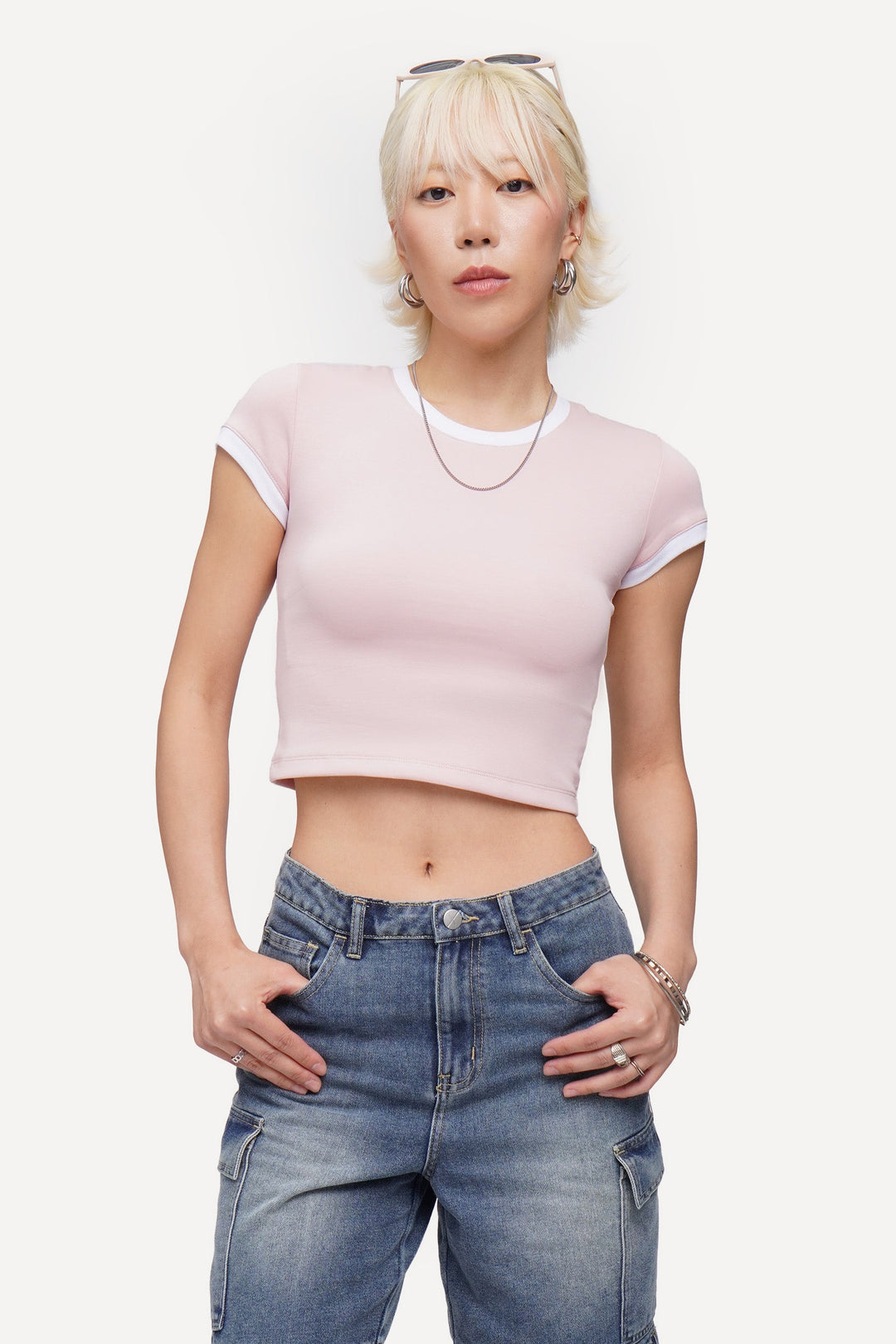 Ringer Slim Cropped T-Shirt