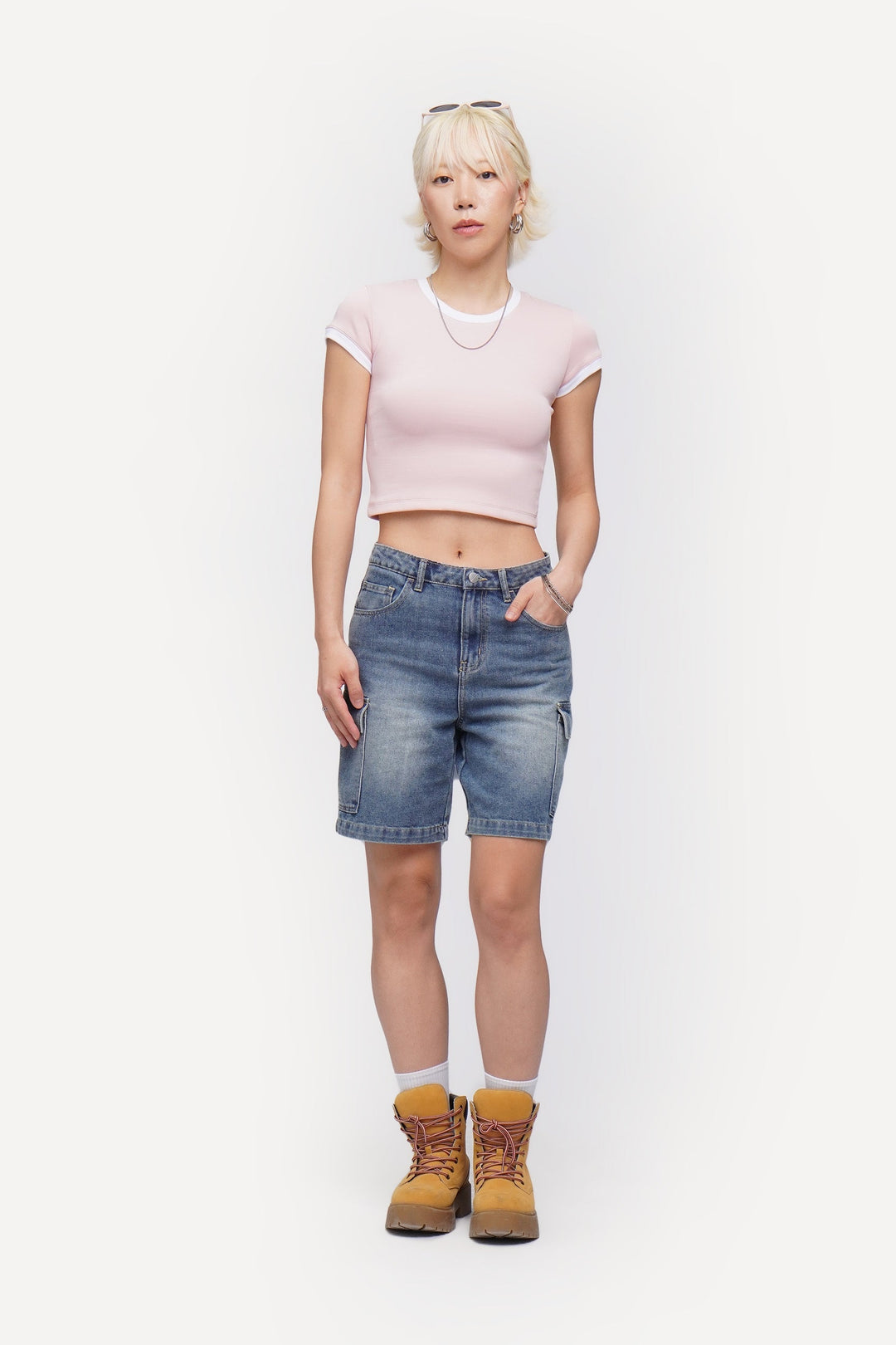 Ringer Slim Cropped T-Shirt