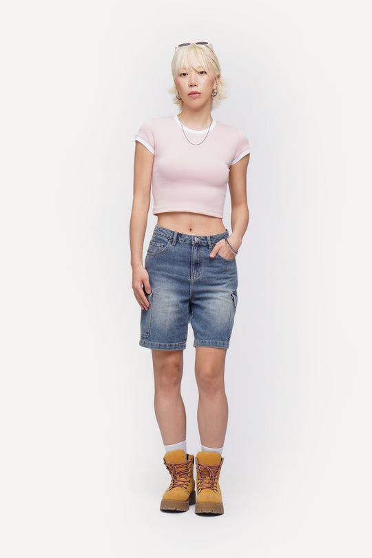 Ringer Slim Cropped T-Shirt