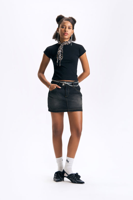 Capped Sleeve Slim T-Shirt