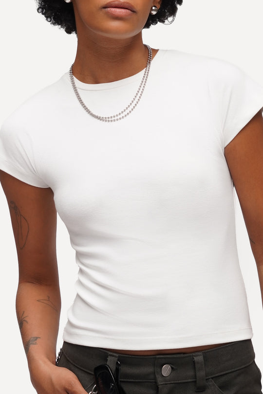 Capped Sleeve Slim T-Shirt