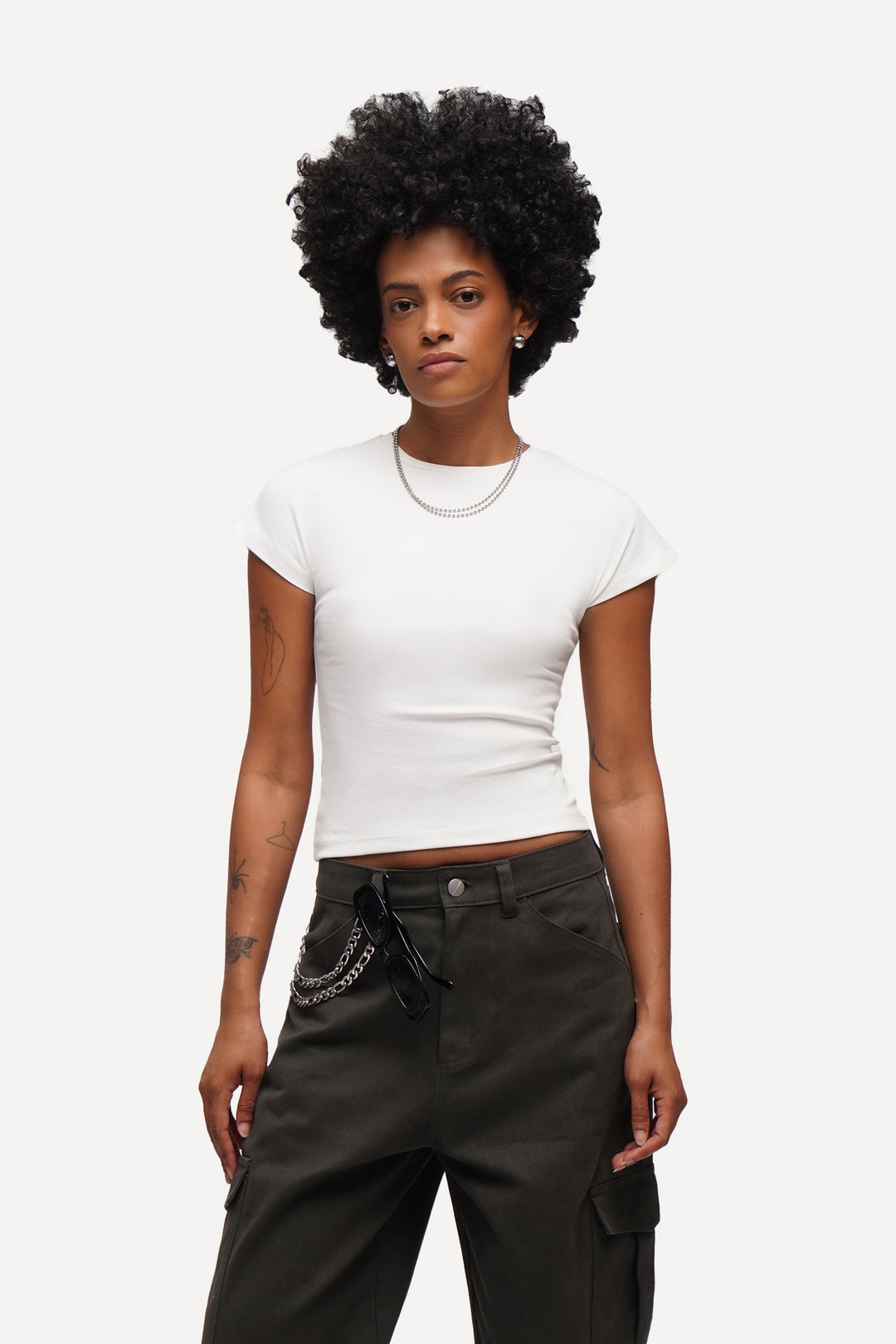 Capped Sleeve Slim T-Shirt