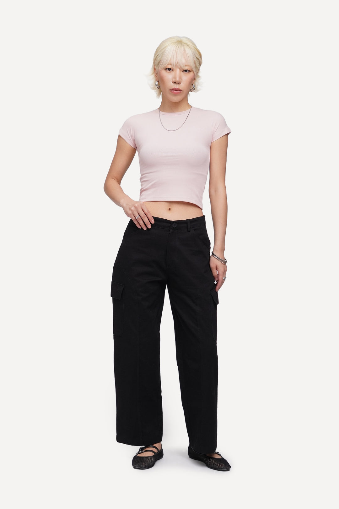 Capped Sleeve Slim T-Shirt