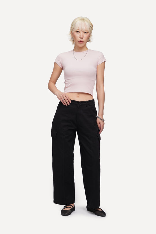 Capped Sleeve Slim T-Shirt