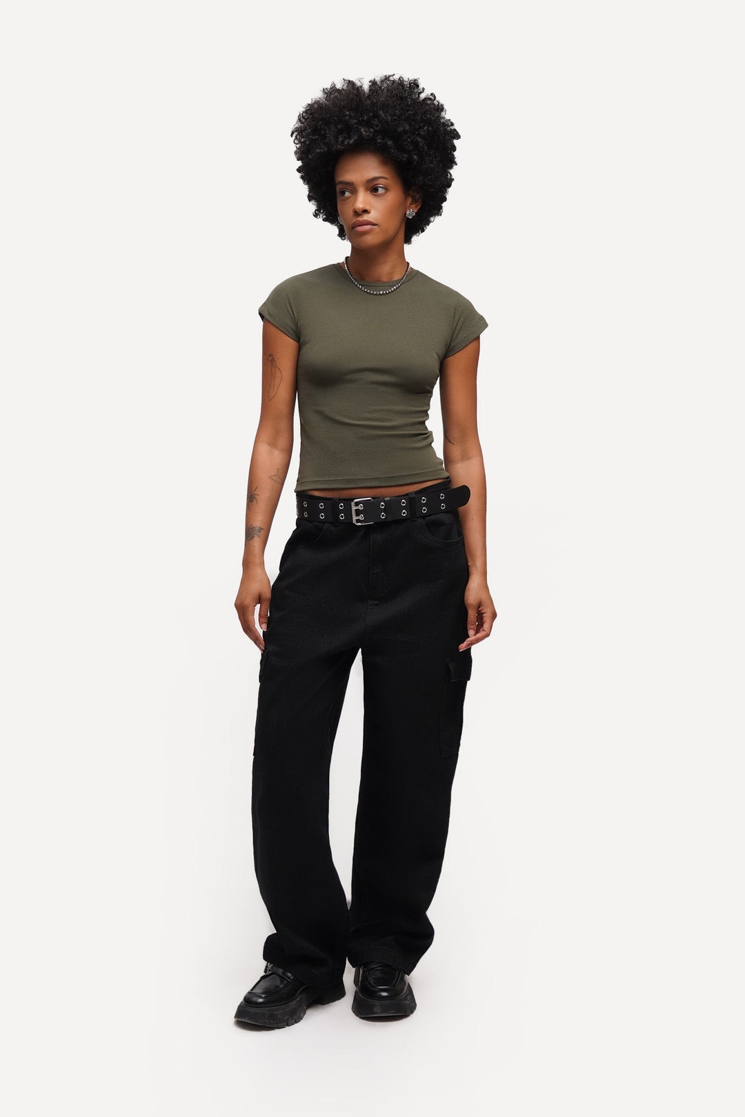 Capped Sleeve Slim T-Shirt