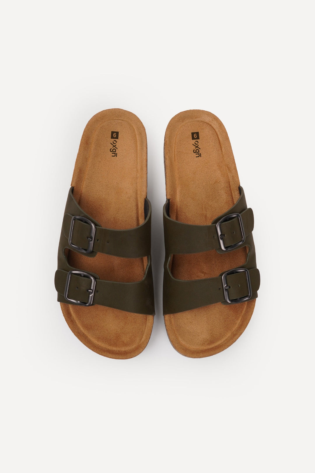 Men's Double Band Cork Sole Slides