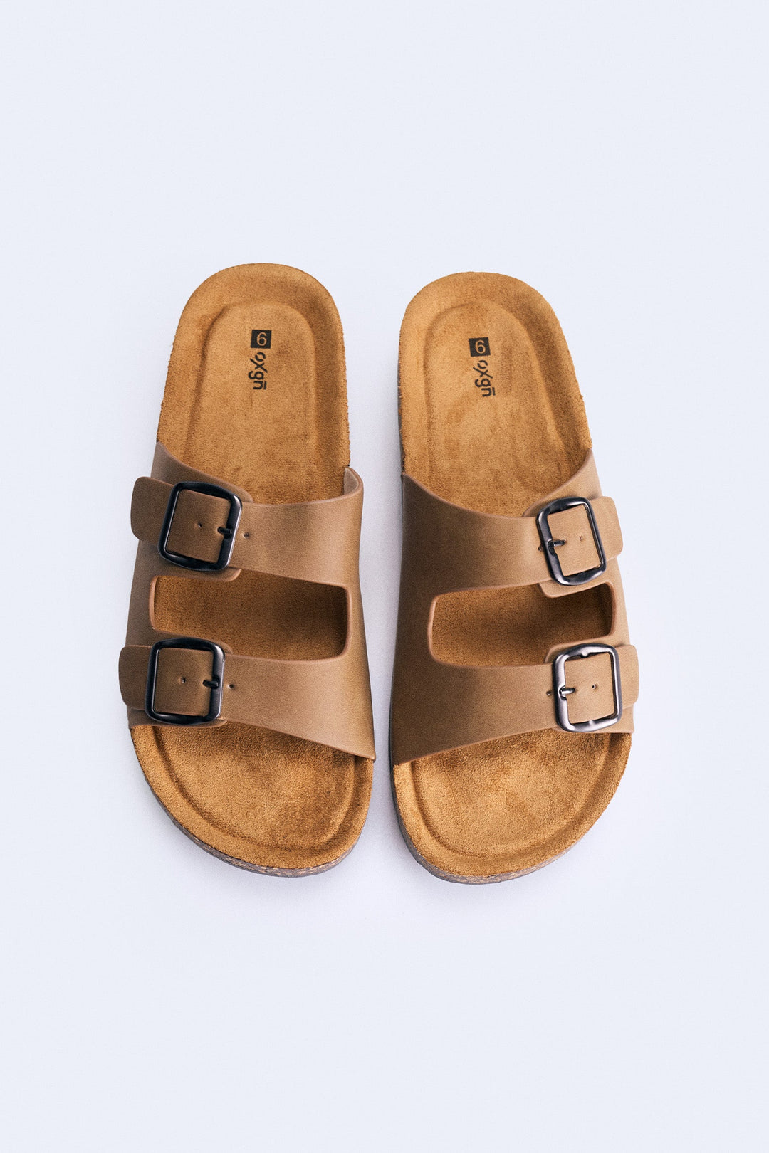 Men's Double Band Cork Sole Slides