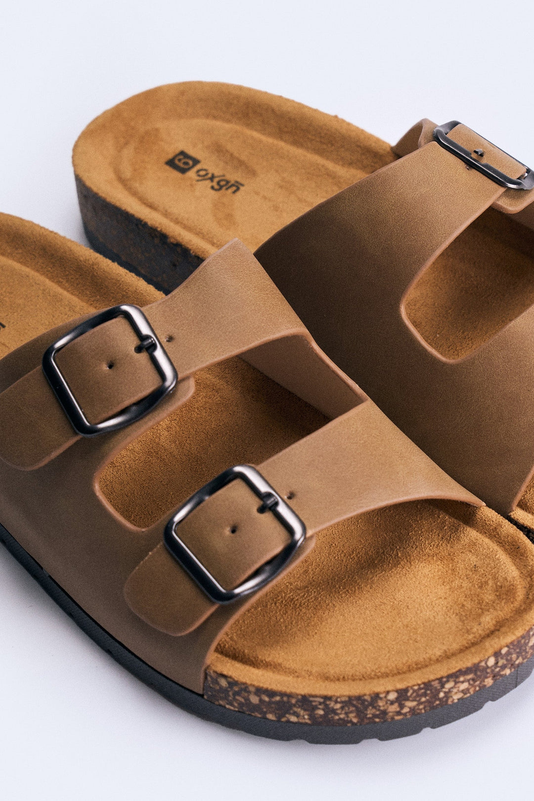 Men's Double Band Cork Sole Slides