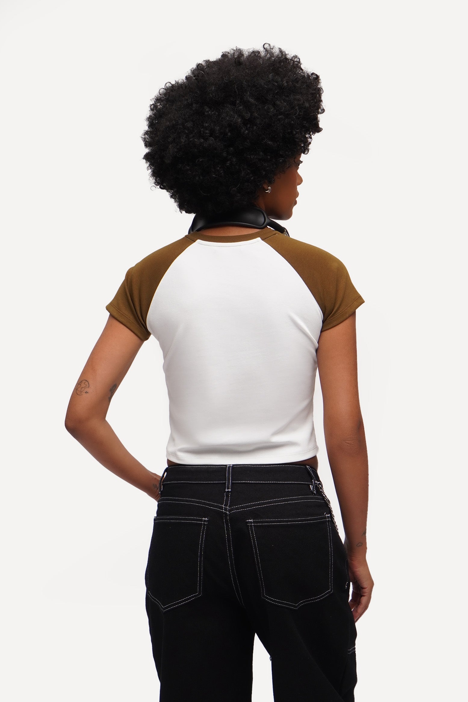Bandage Figure Form Zip Detail Chiffon Sleeve Knit Top