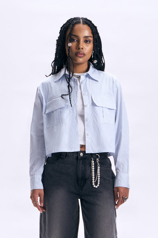 Multi-Pocket Boxy Shirt