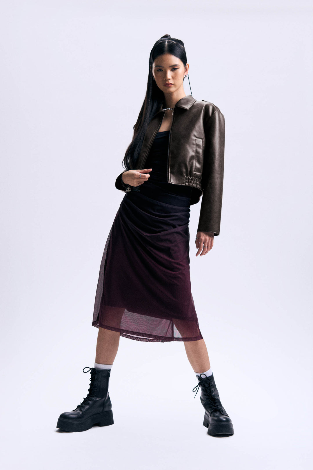Cropped Leather Jacket