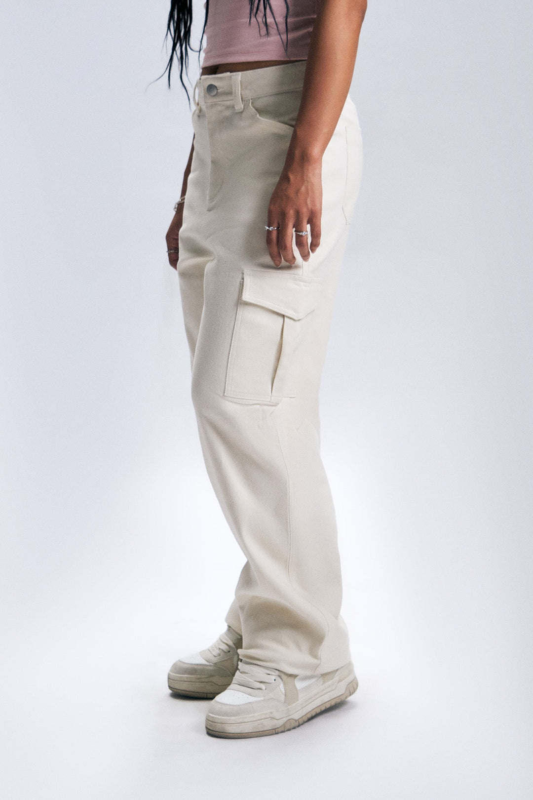 Cargo Twill Straight Trousers