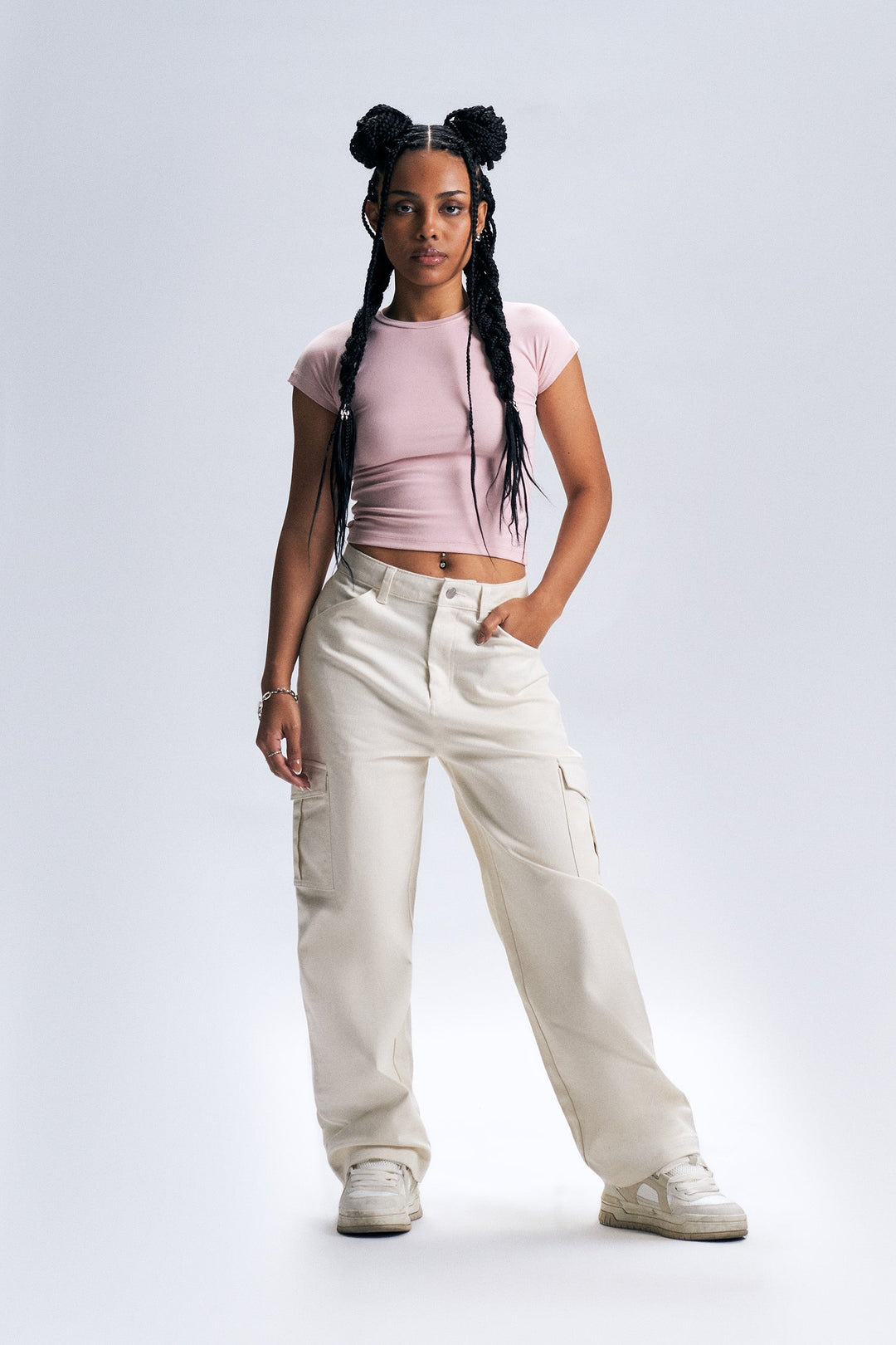 Cargo Twill Straight Trousers