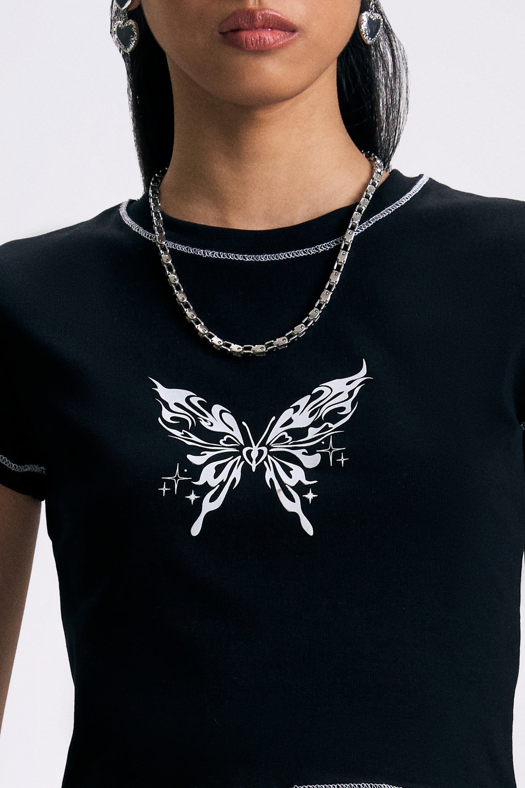 Graphic Slim Cropped T-Shirt