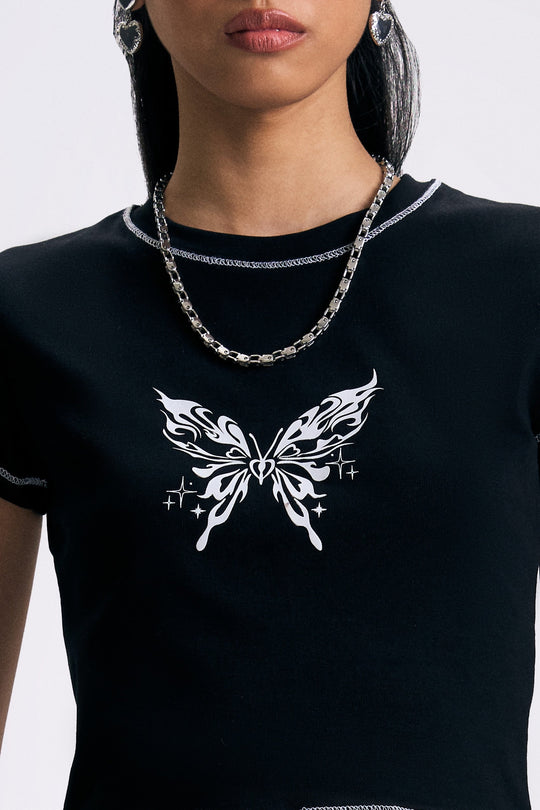 Graphic Slim Cropped T-Shirt