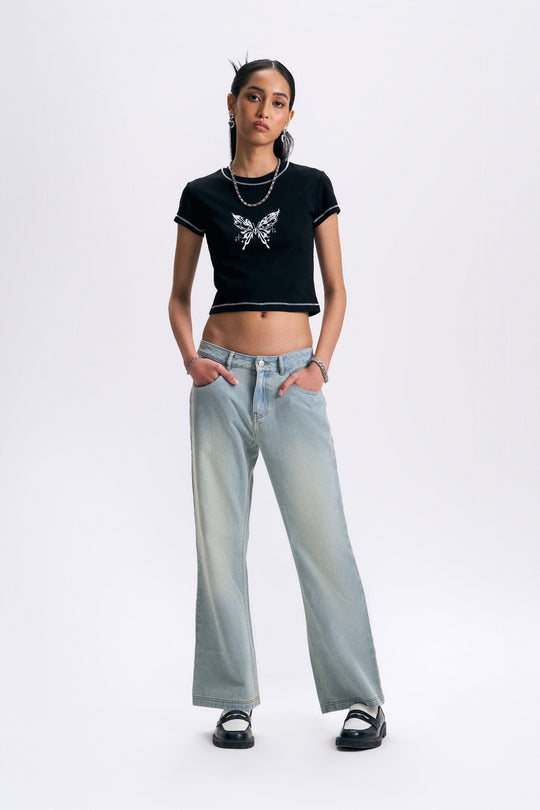 Graphic Slim Cropped T-Shirt