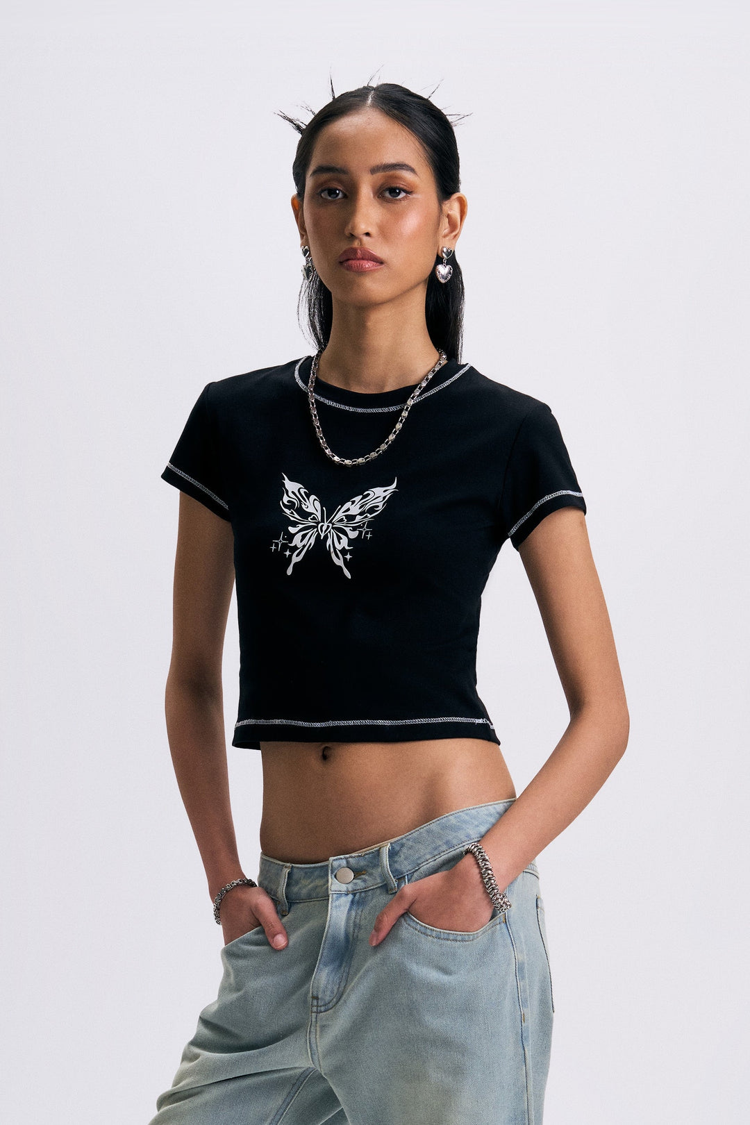 Graphic Slim Cropped T-Shirt