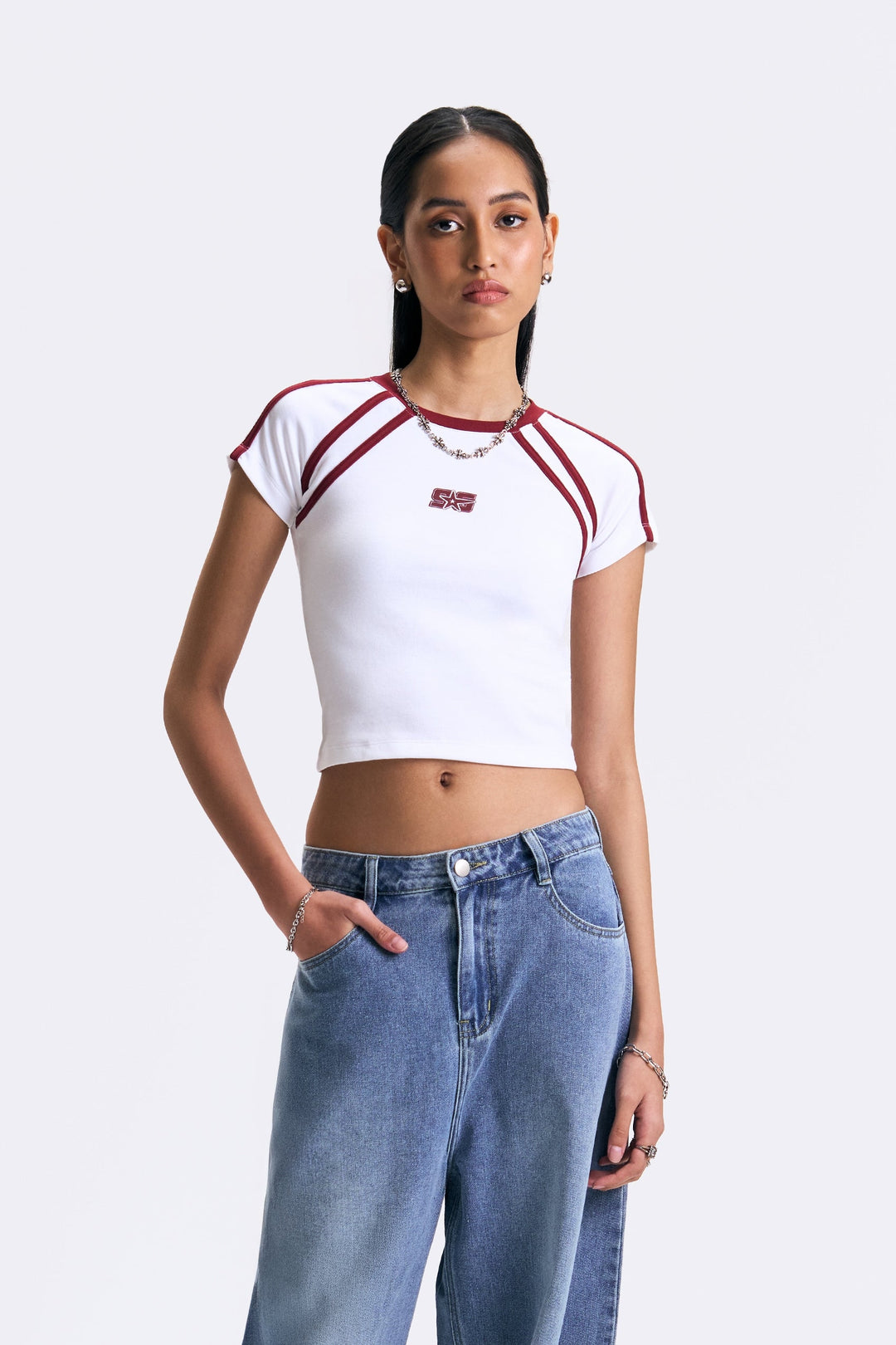 Raglan Slim Cropped T-Shirt