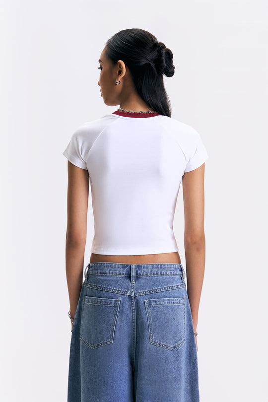 Raglan Slim Cropped T-Shirt
