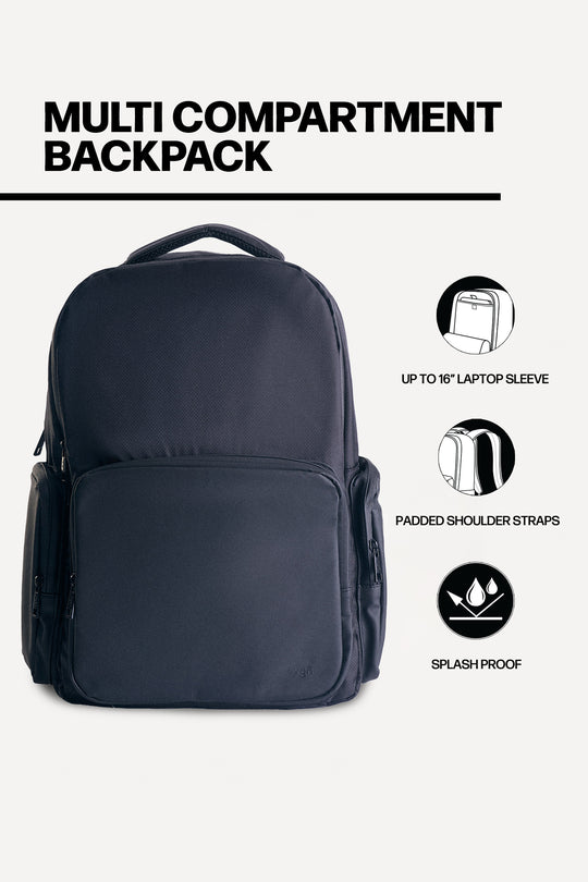 Multi Compartment Water Repellent Backpack
